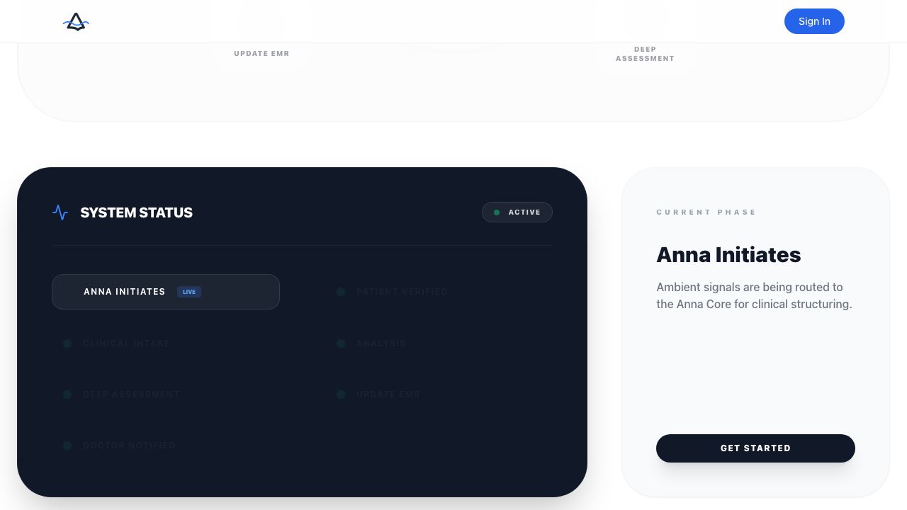 System status panel showing the active intake phase and a current-phase detail card